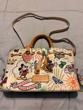 Retired Dooney & Bourke Cream Multicolor Disney Satchel/Shoulder bag/Crossbody